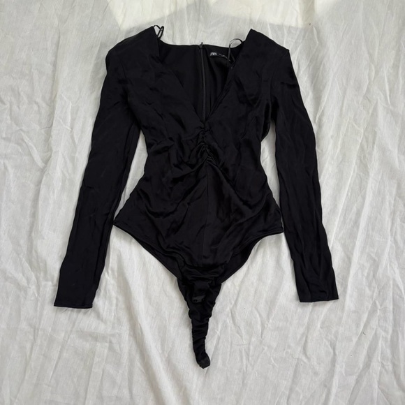 Black Zara Silky Bodysuit - Picture 7 of 7